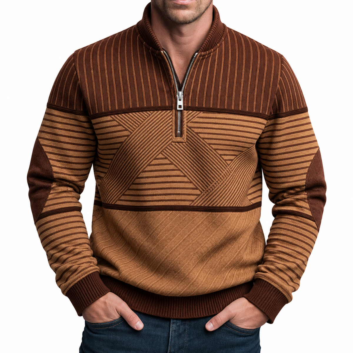 George | Sweter w stylu retro z suwakiem pod szyją