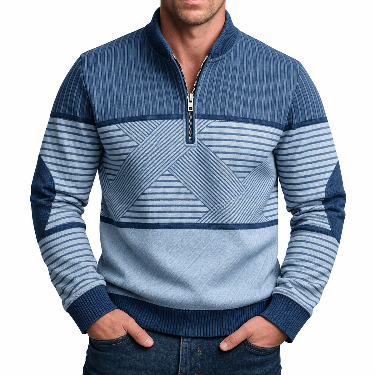 George | Sweter w stylu retro z suwakiem pod szyją