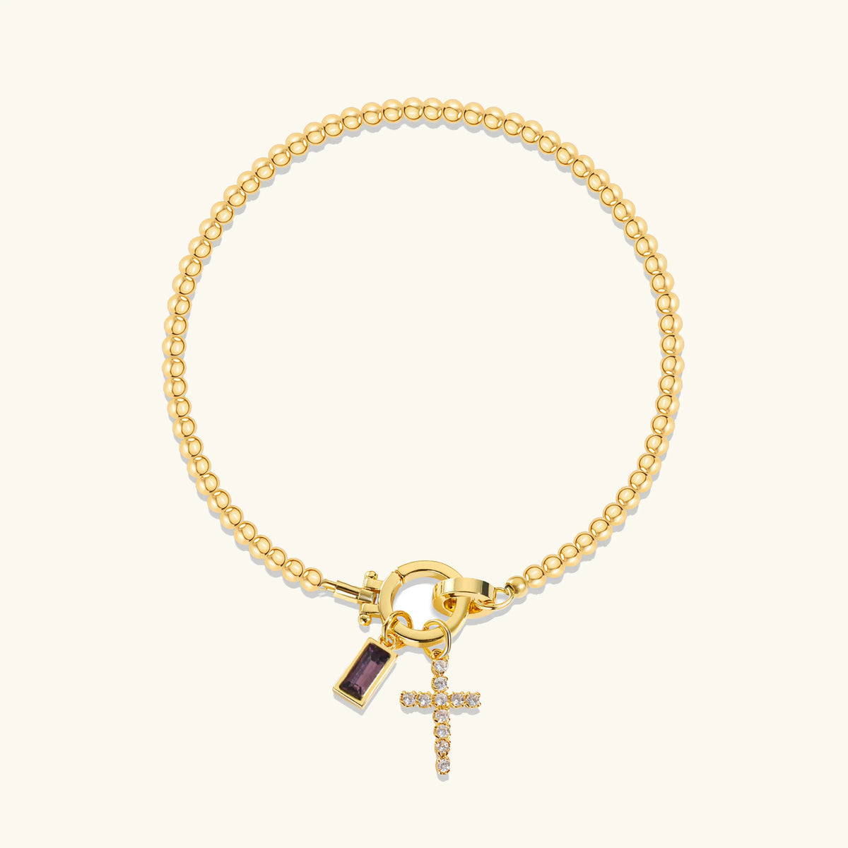 Bransoletka Amalia Birthstone z krzyżykiem