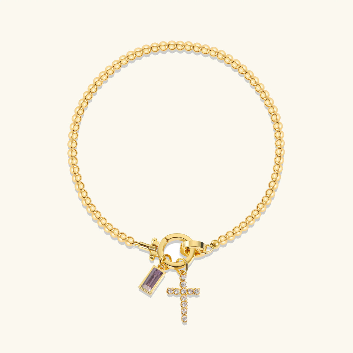 Bransoletka Amalia Birthstone z krzyżykiem
