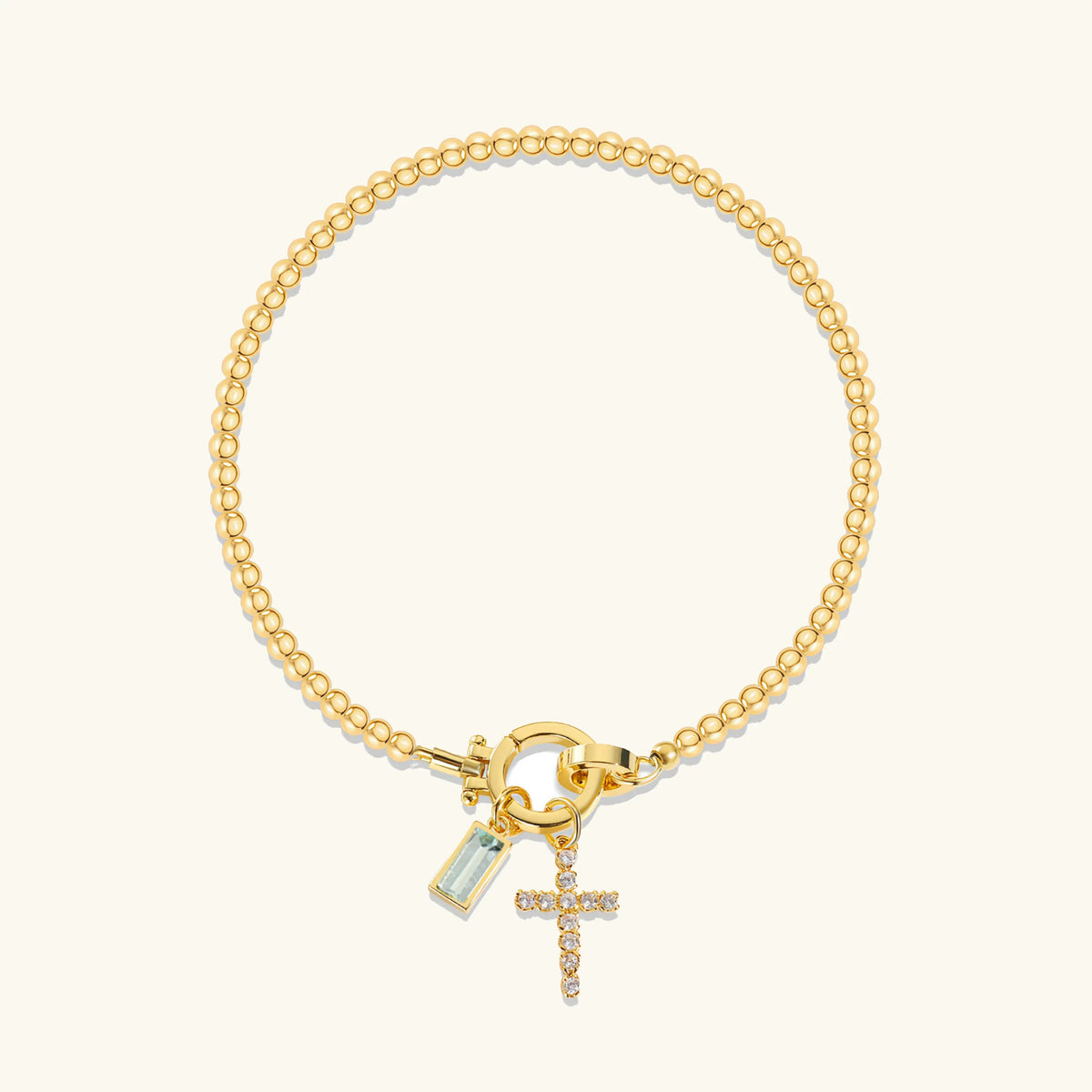 Bransoletka Amalia Birthstone z krzyżykiem