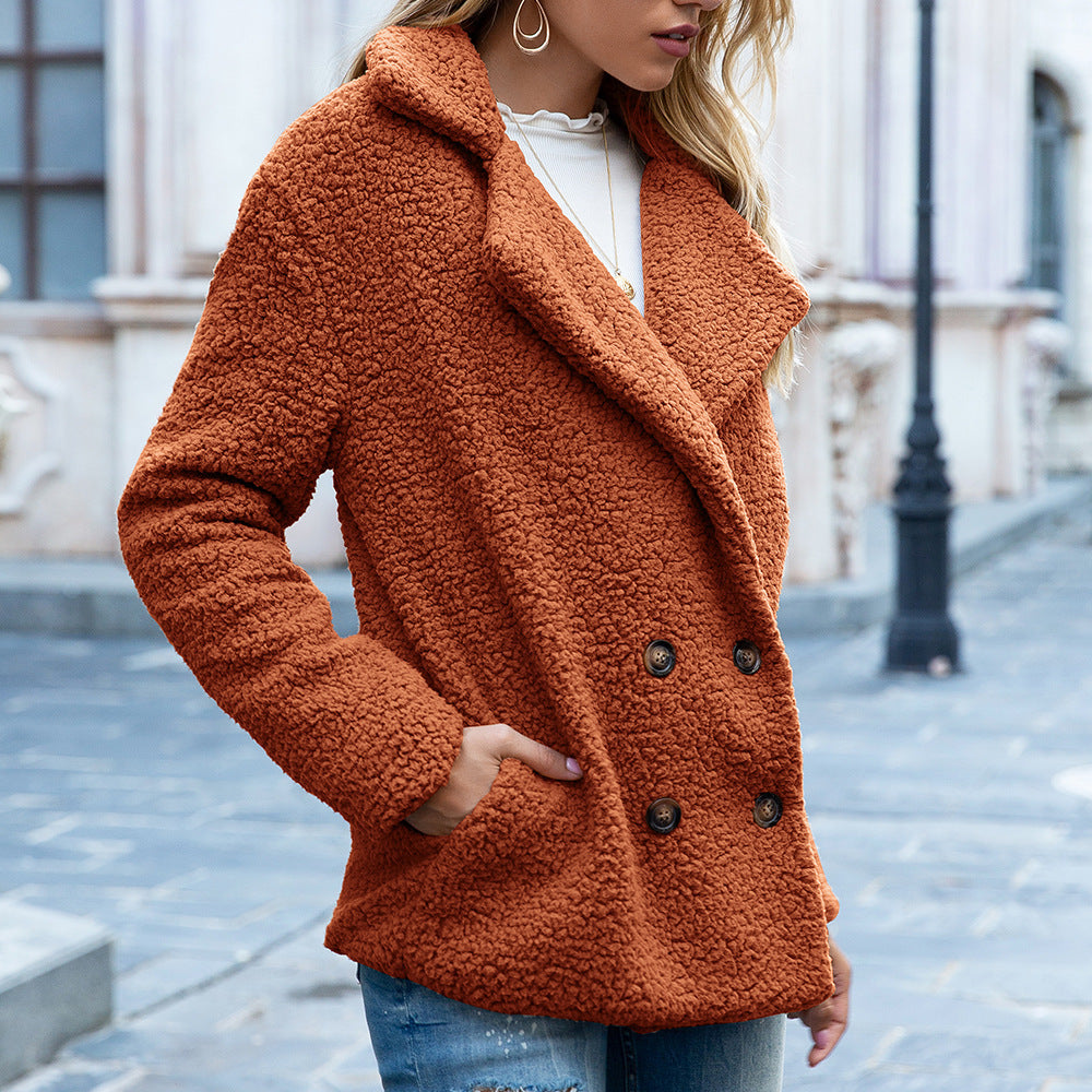 Joelin | Elegancki płaszcz z futerka typu teddy