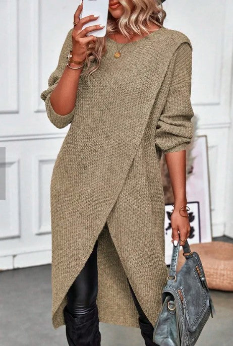 Leona | Dzianinowa sukienka maxi typu sweter