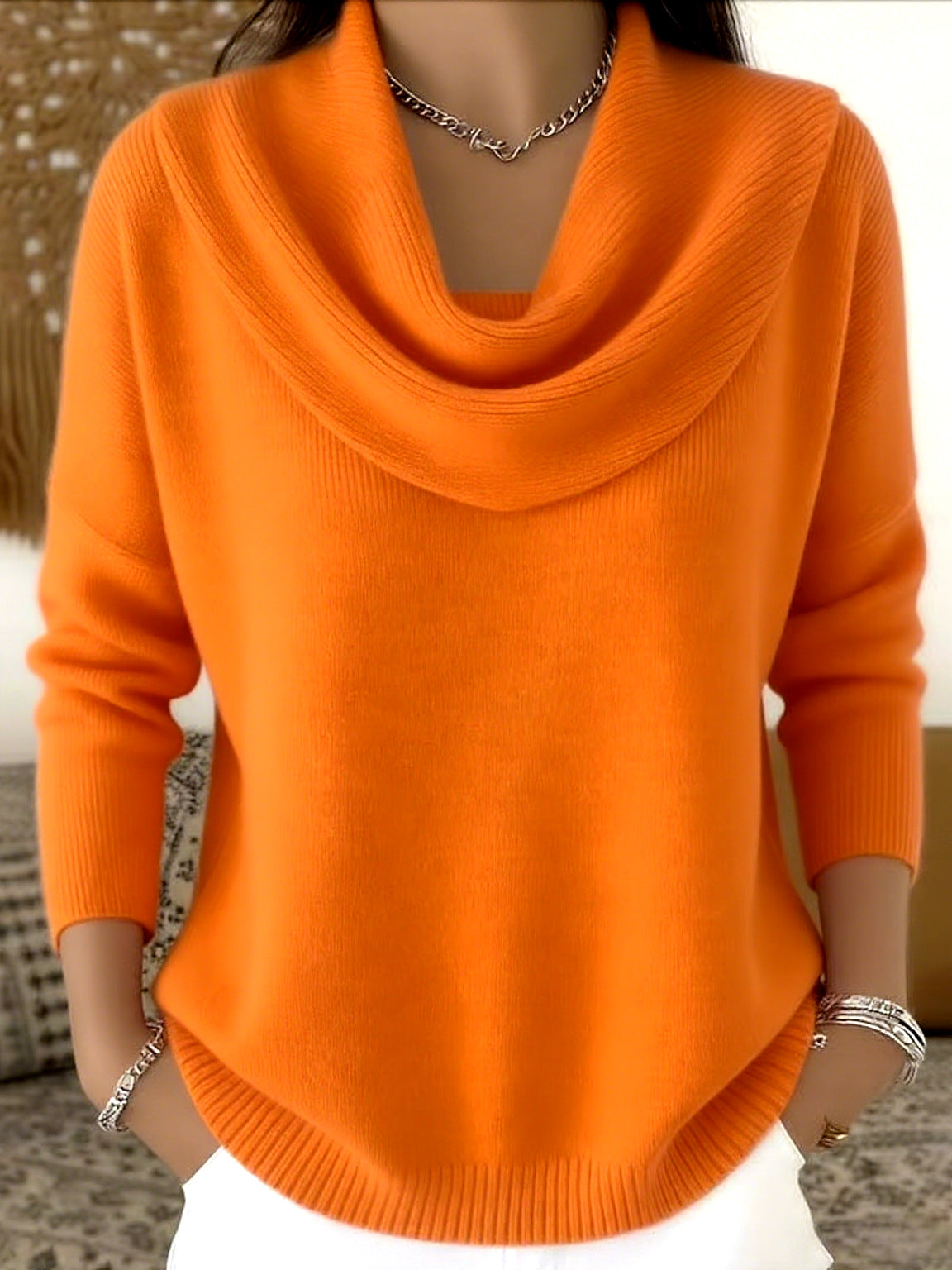 Elena | Sweter z golfem typu „cowl”