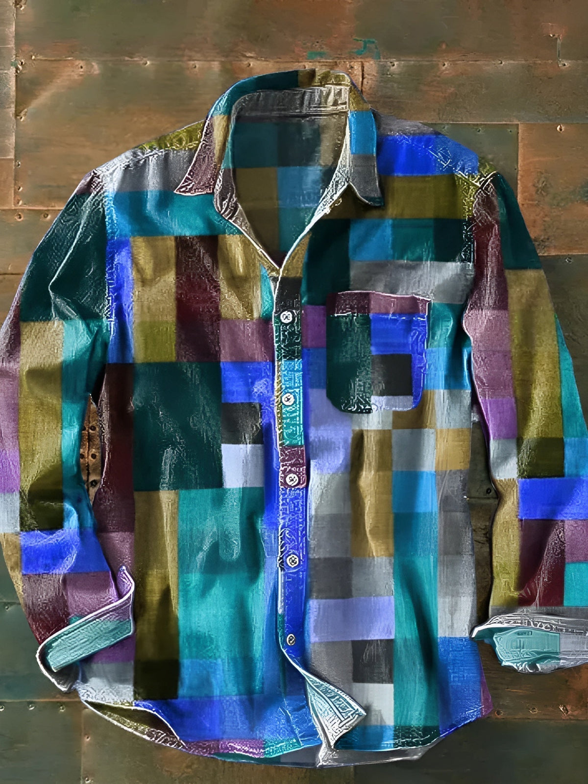Frank | Koszula w stylu retro patchwork