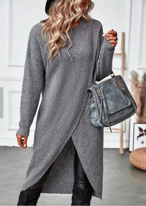 Leona | Dzianinowa sukienka maxi typu sweter