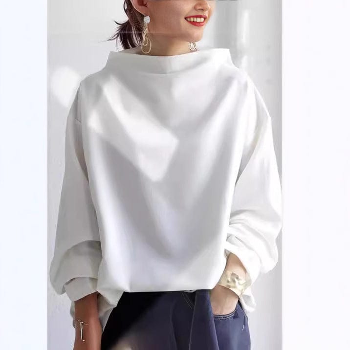 Laevynne | Casualowy top z wysokim kołnierzem