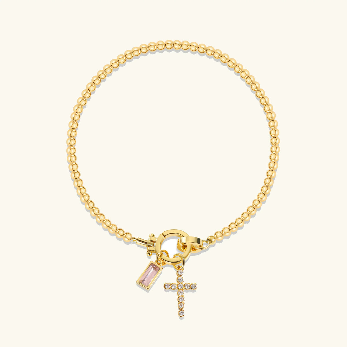 Bransoletka Amalia Birthstone z krzyżykiem