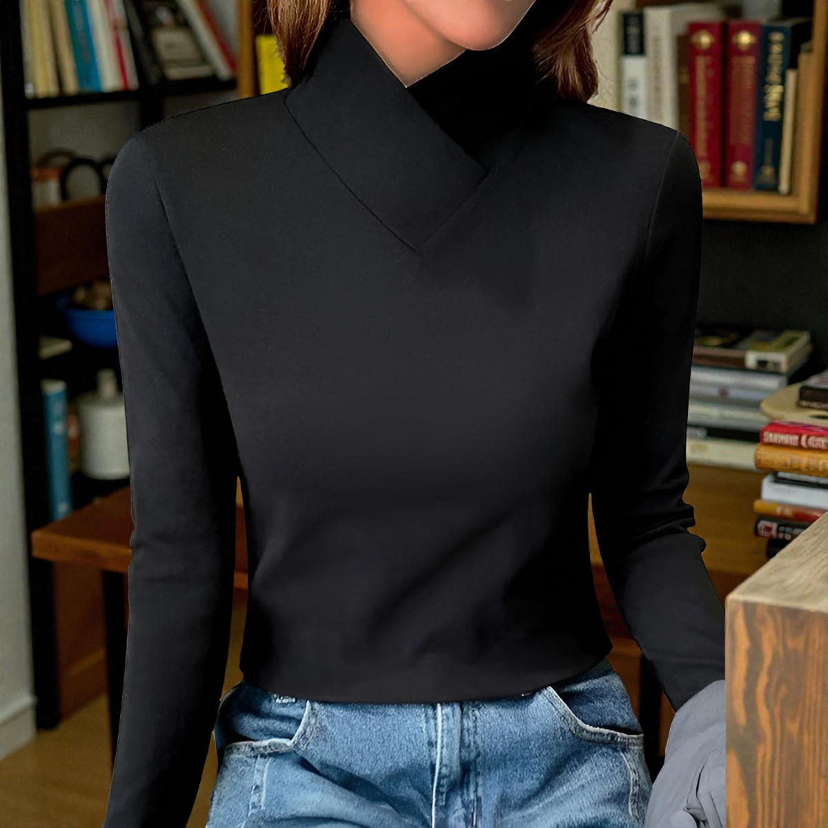 Elegancki sweter z wysokim kołnierzem Sherie™