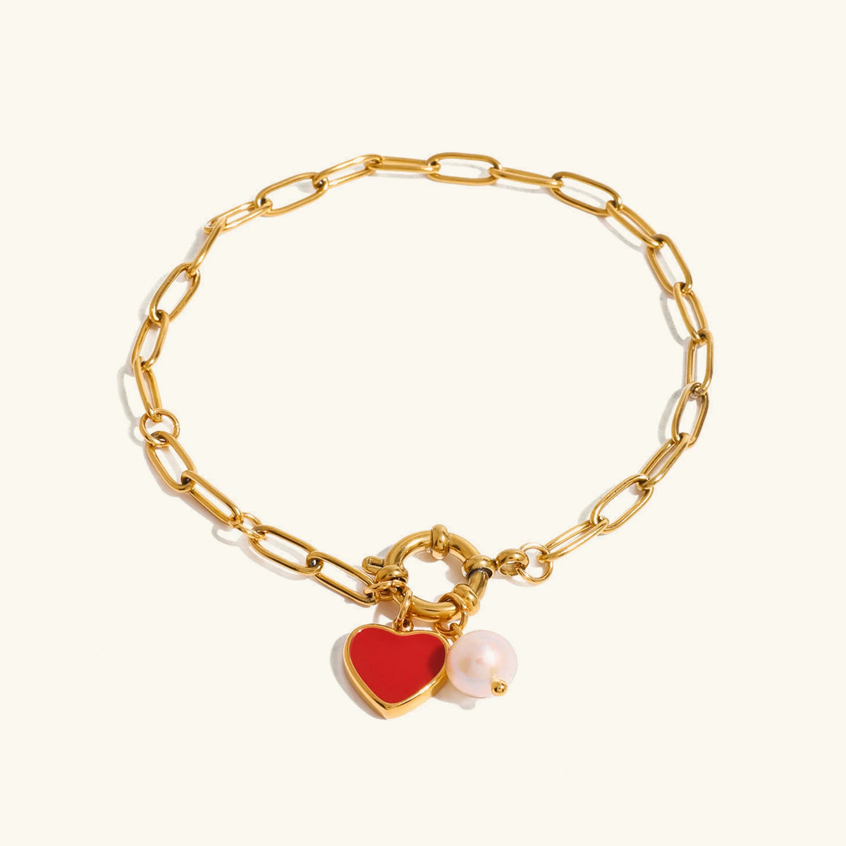 Perłowa bransoletka Nerissa Heart Chain