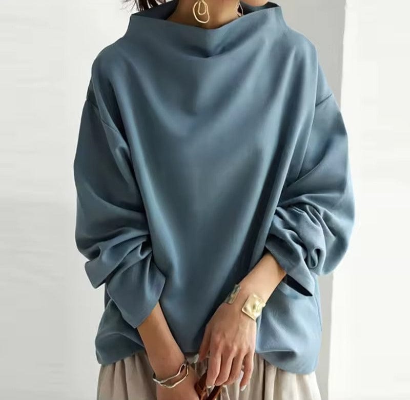Laevynne | Casualowy top z wysokim kołnierzem