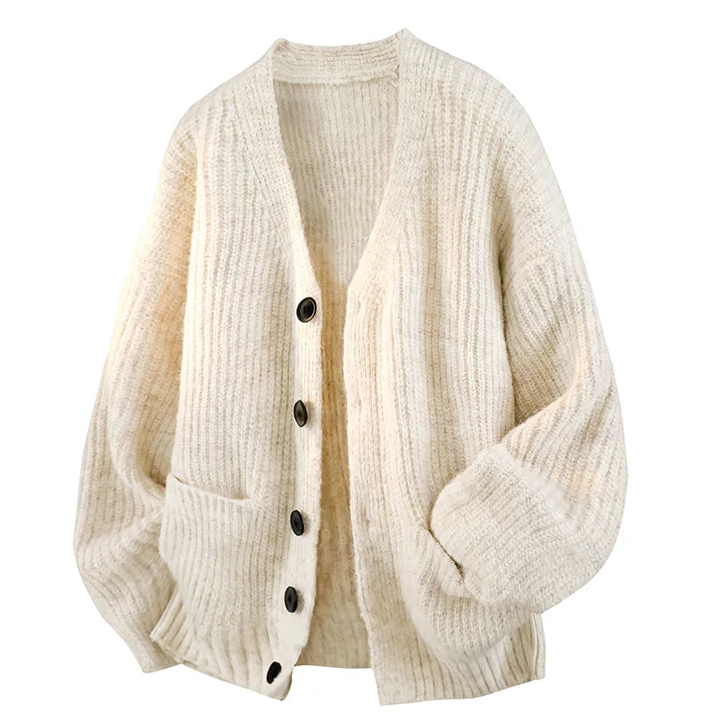 Rozpinany sweter z dekoltem w serek