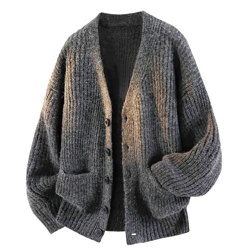 Rozpinany sweter z dekoltem w serek