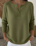 Helena™ | Dzianinowy sweter z zapięciem typu henley