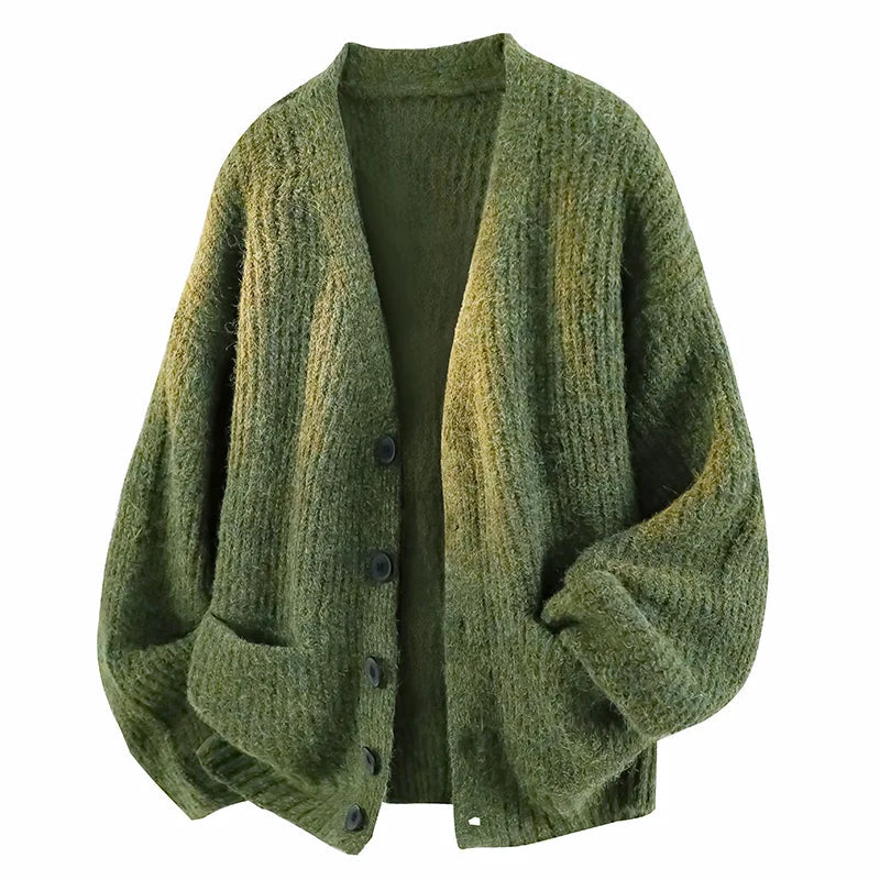 Rozpinany sweter z dekoltem w serek