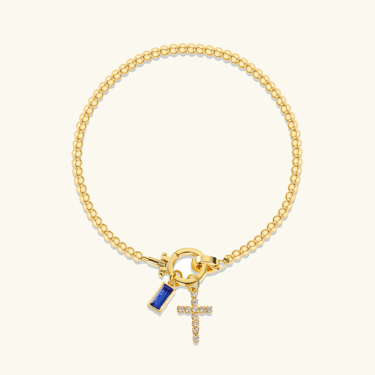 Bransoletka Amalia Birthstone z krzyżykiem