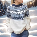 Wren | Zimowy sweter ze wzorem nordyckim na ramionach