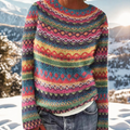 Azalea | Zimowy sweter ze wzorem nordyckim na ramionach