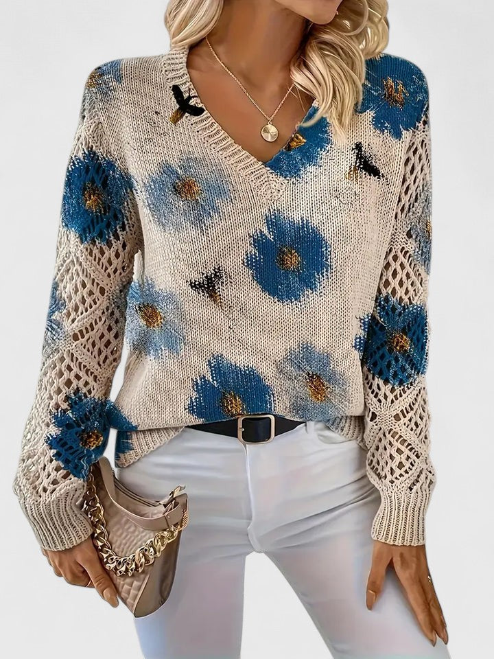 Aurelia – Elegancki sweter w kwiaty