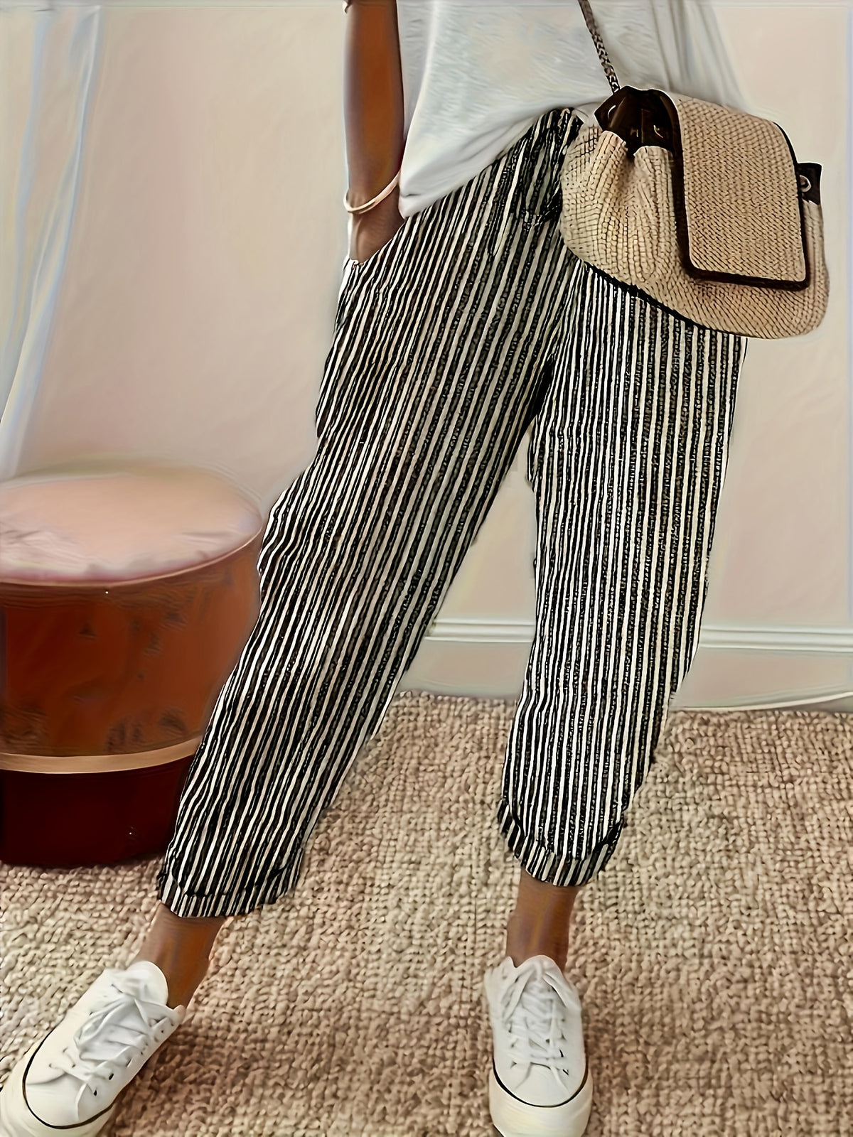 Aaliyah | Striped Casual Trousers