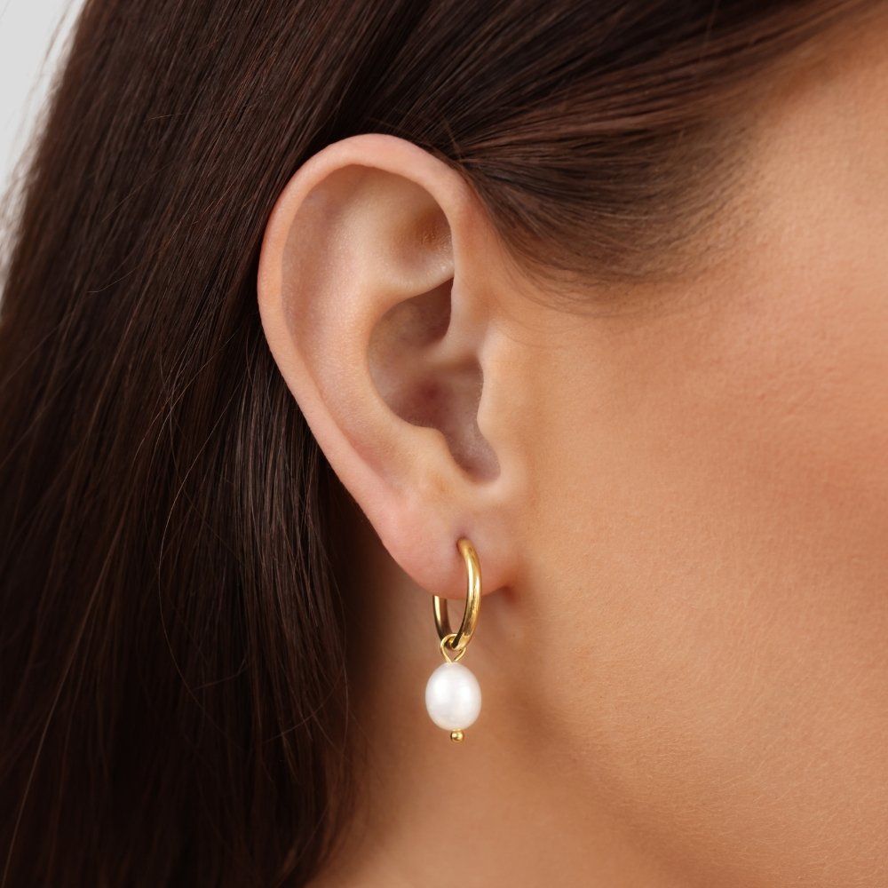 The Classic Pearl Hoop Earrings