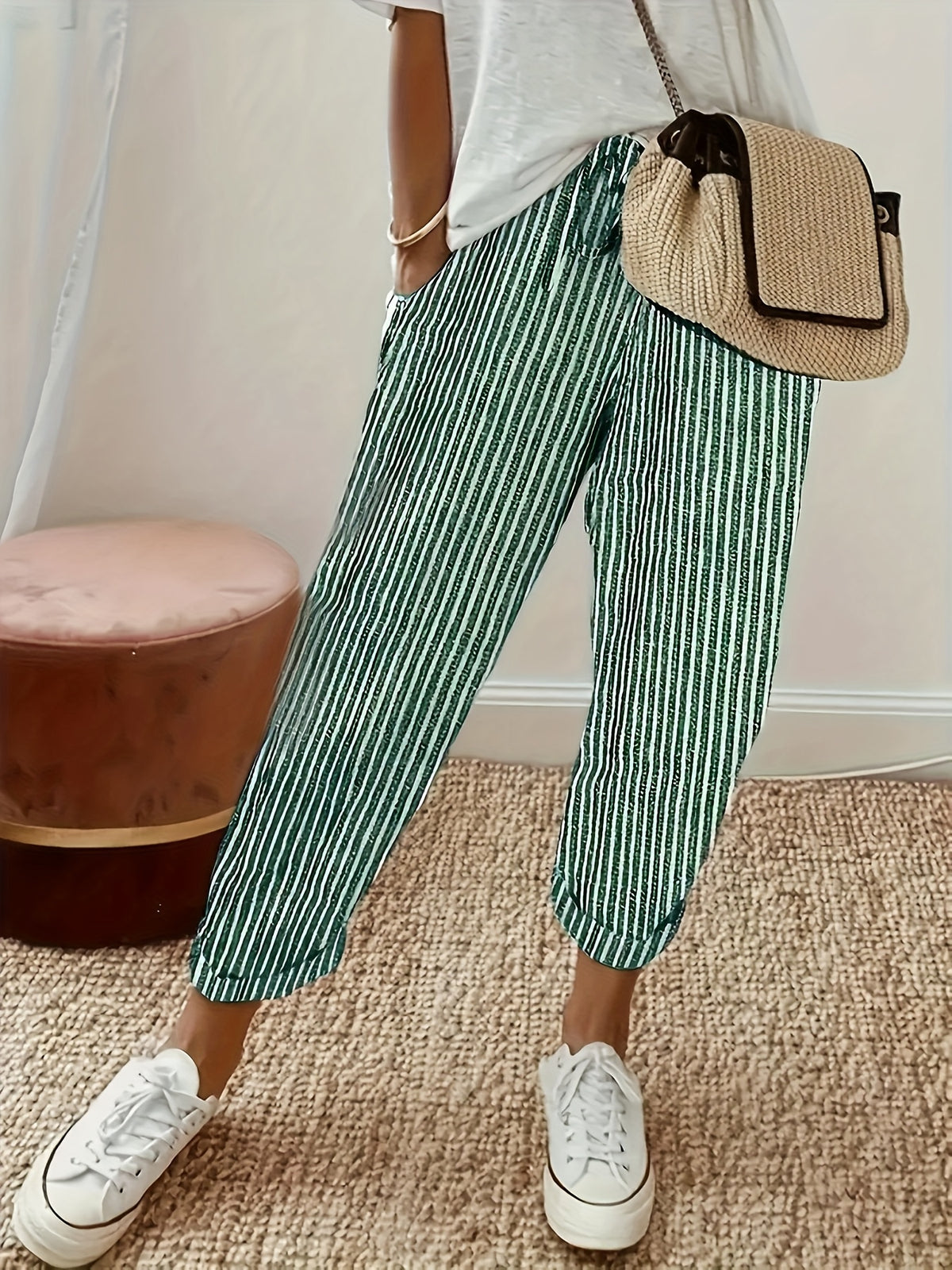 Aaliyah | Striped Casual Trousers