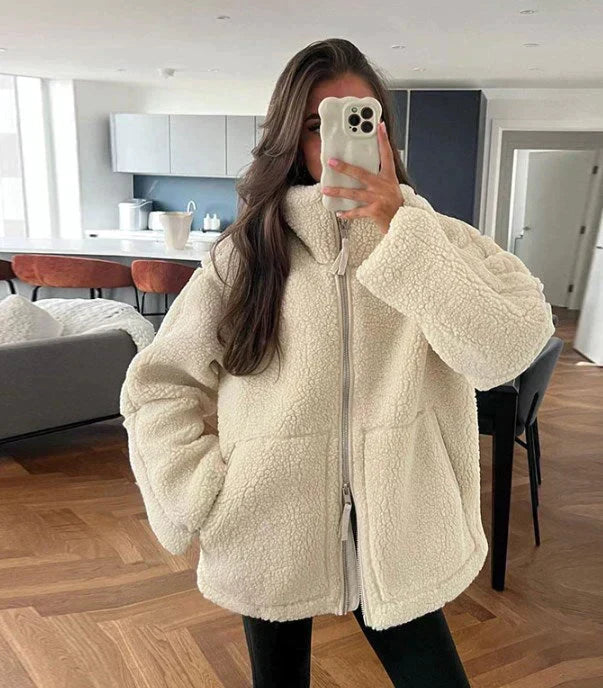 Jacky – Damska kurtka typu teddy oversize
