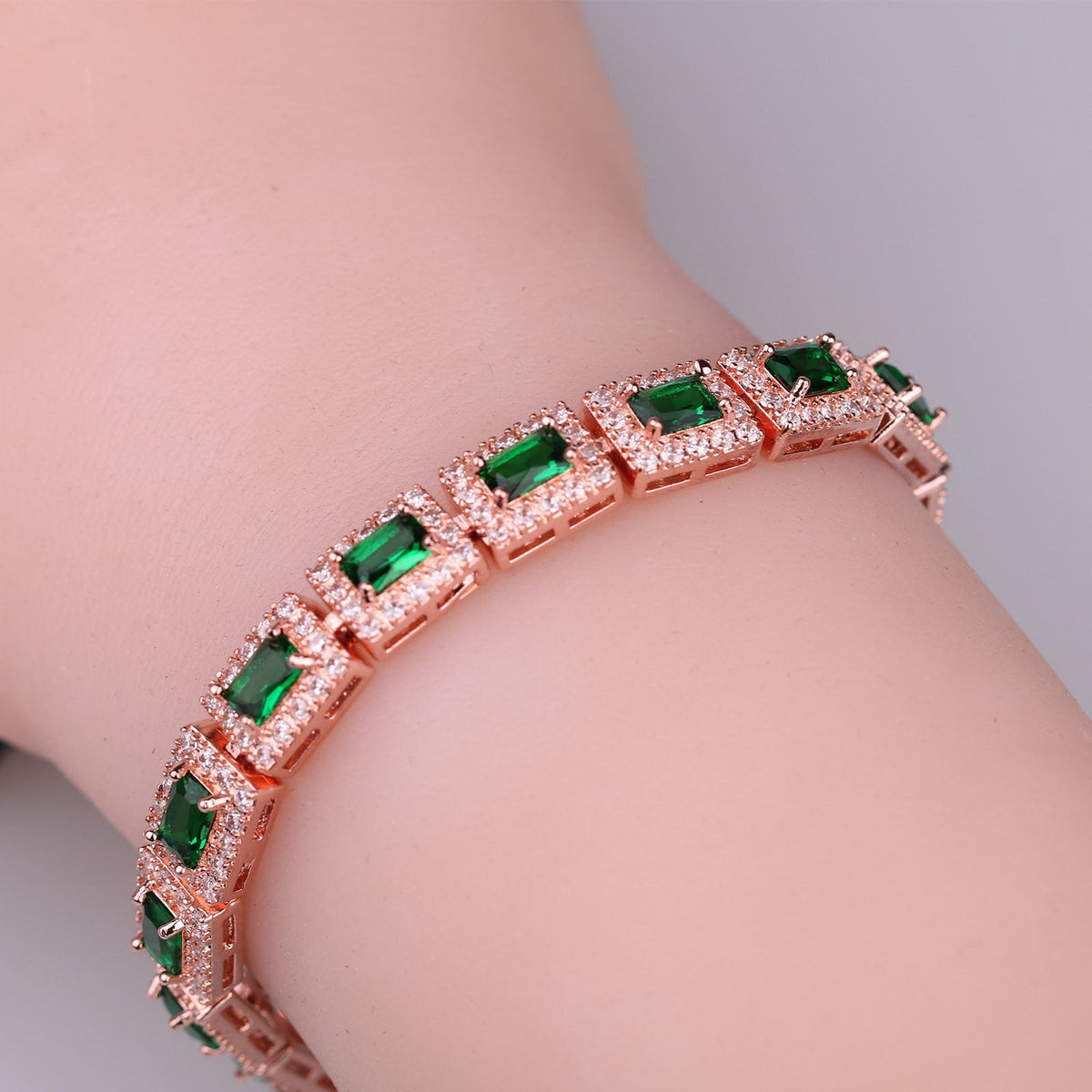 Emerald Green Statement Gold Bracelet