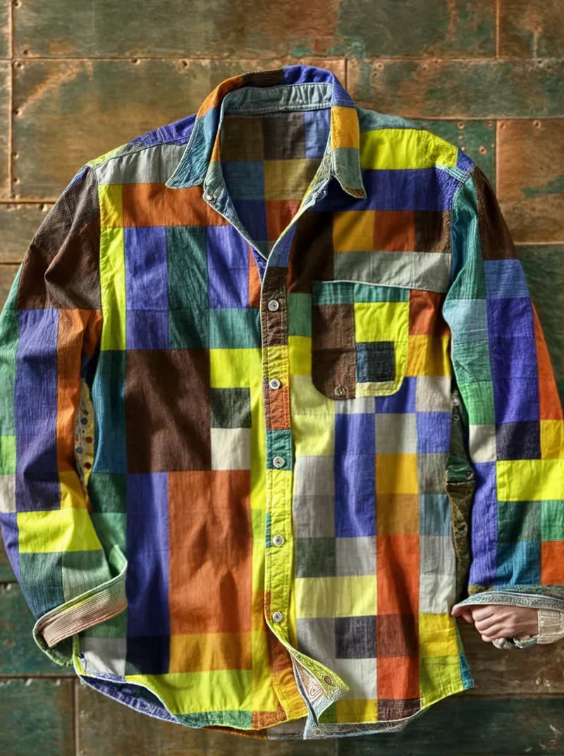 Frank | Koszula w stylu retro patchwork