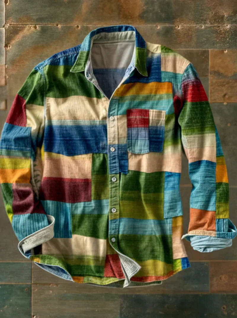 Frank | Koszula w stylu retro patchwork