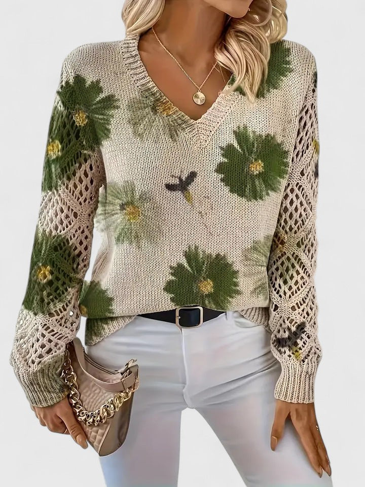 Aurelia – Elegancki sweter w kwiaty