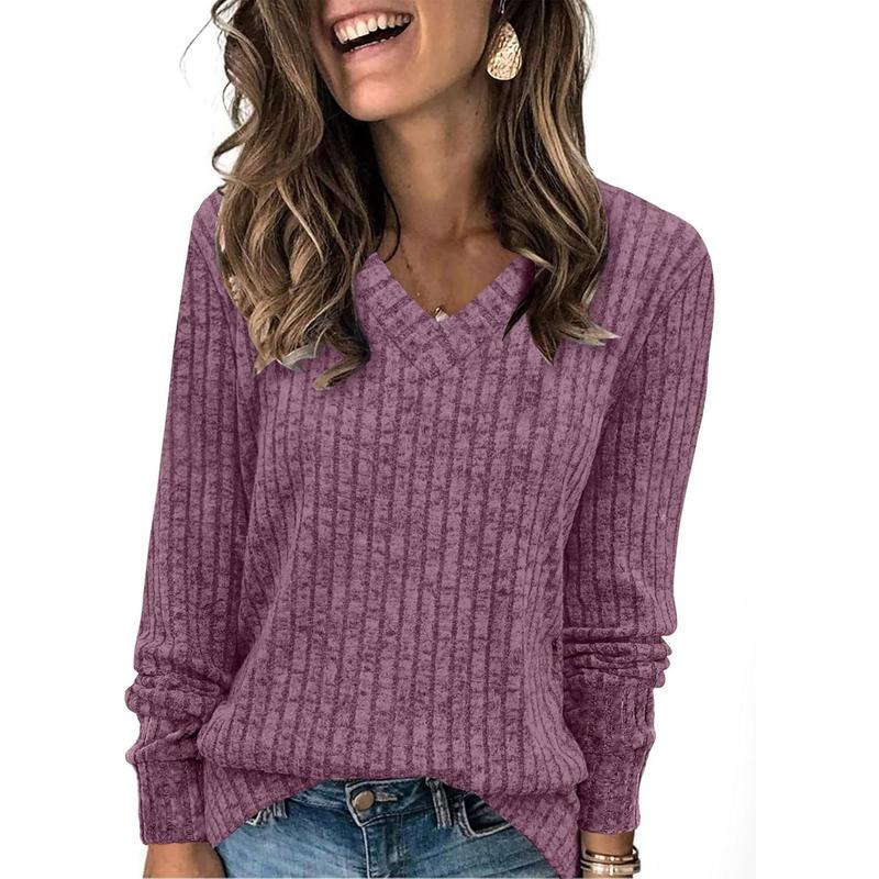 EVELYN™ | Damski sweter dzianinowy oversize z dekoltem w serek, lekki