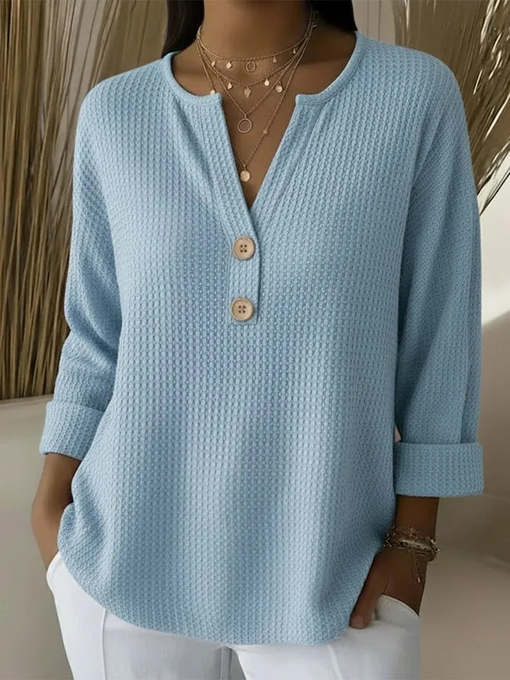 Lucinda™ | Bluzka z guzikami Henley