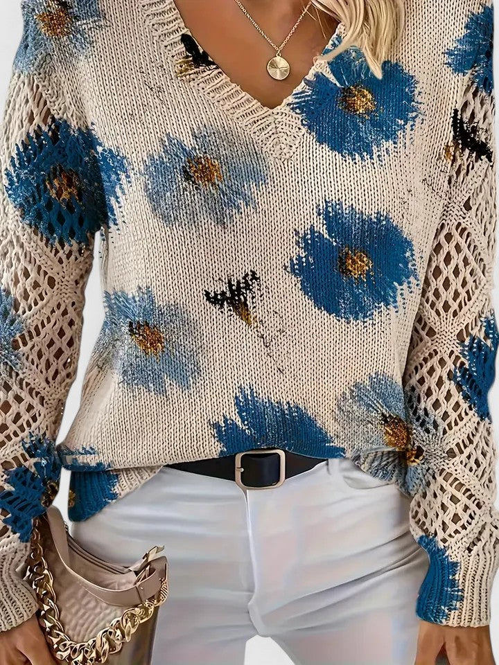 Aurelia – Elegancki sweter w kwiaty
