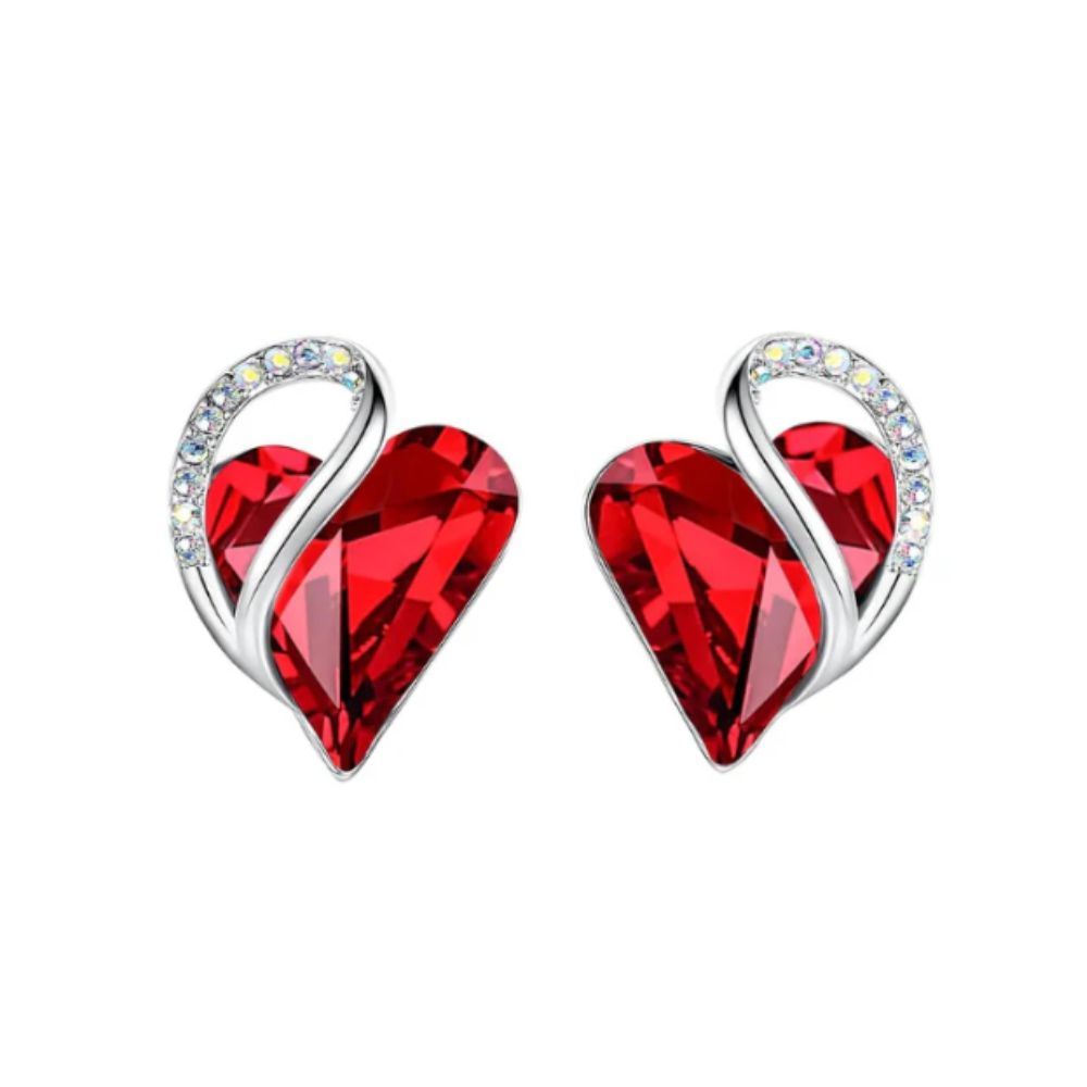 Infinity Heart Ruby Earrings