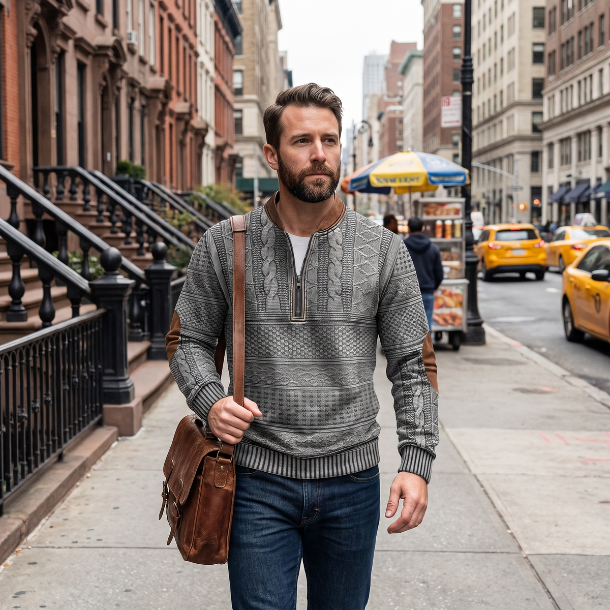 Derek | Sweter rozpinany w stylu retro