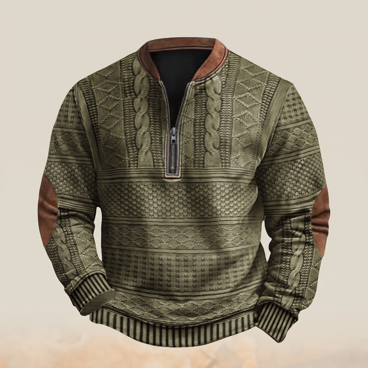 Derek | Retro Zip-Up Sweater