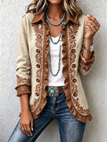 Dawncroft | Vintage'owa żakiet w stylu boho w kwiaty z falbankami