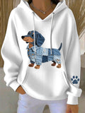 Bumper | Hoodie Patchwork Art Dachshund Pattern