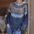 Winslow | Sweter zimowy ze skandynawskim wzorem na ramionach